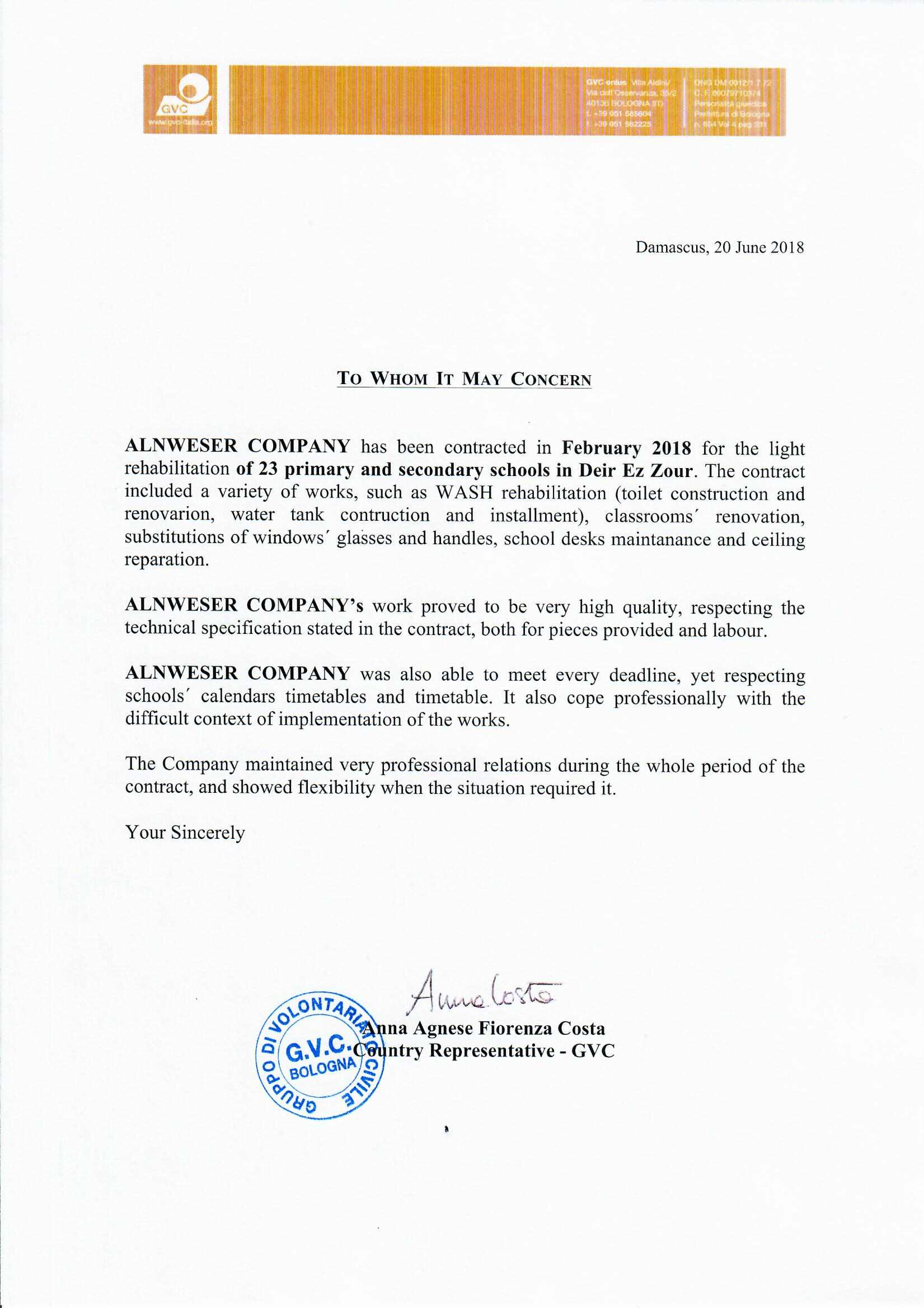 شهادة Certificate Nwaeser